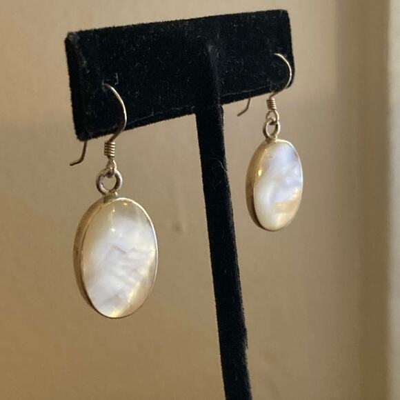 Mother of Pearl and Sterling Silver Earrings - Picture 7 of 7